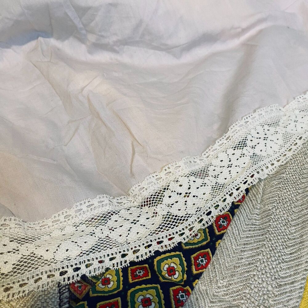 Rare Vtg 70s Boho CA Chessa Davis for W.W. Duke Ltd Patchwork Maxi Skirt & Sash - Picture 7 of 10